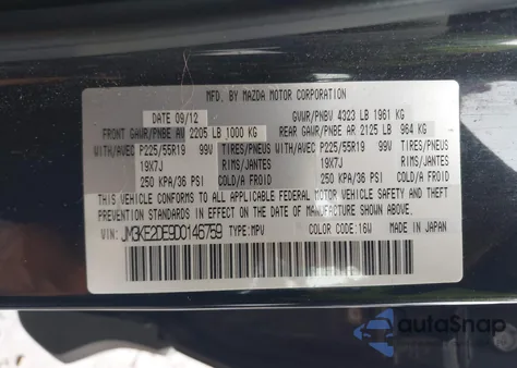 2013 Mazda Cx-5 Grand Touring z USA, uszkodzony, nr VIN JM3KE2DE9D0146759